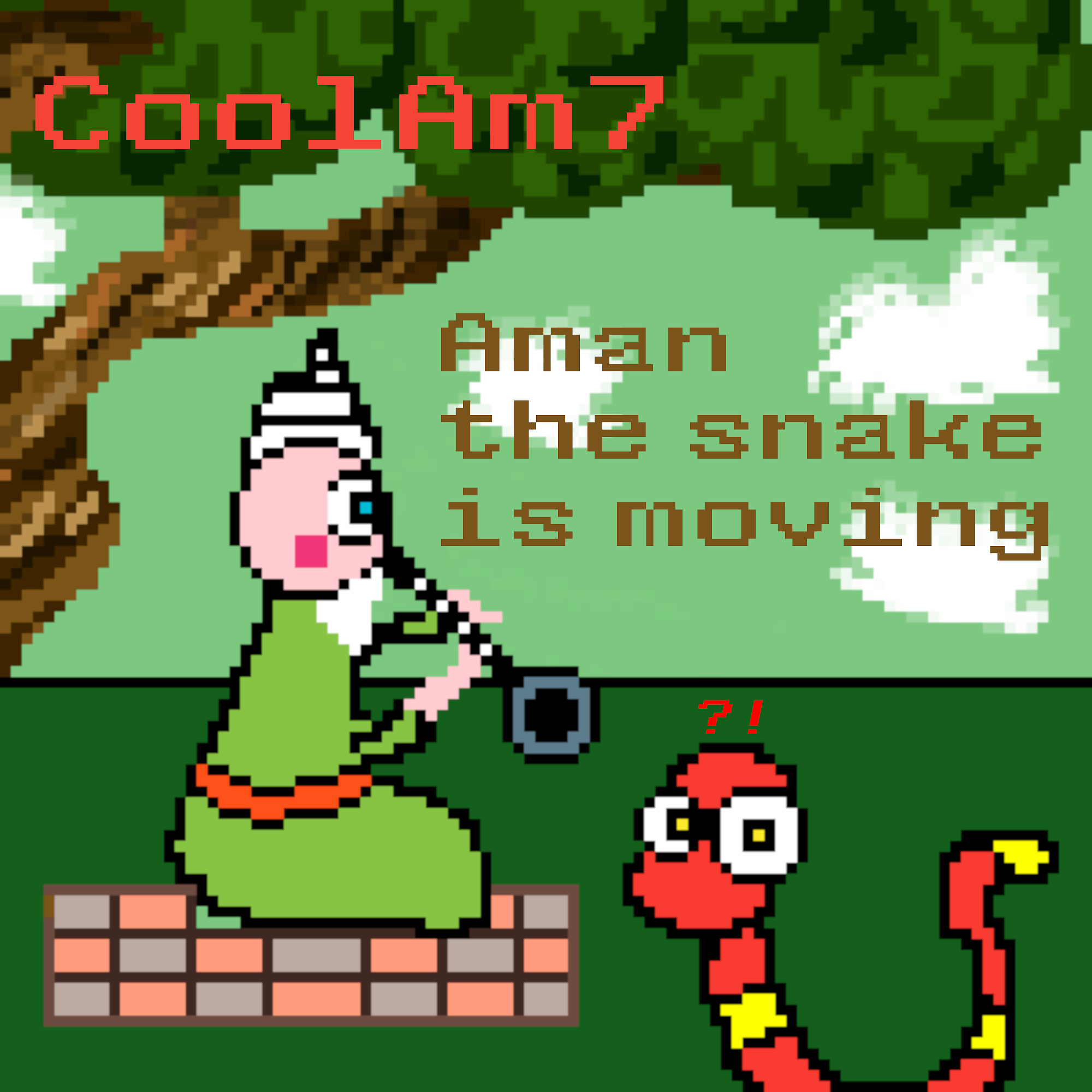 Album cover for "Aman the Snake Is Moving" - Single released in 2019. My first song!