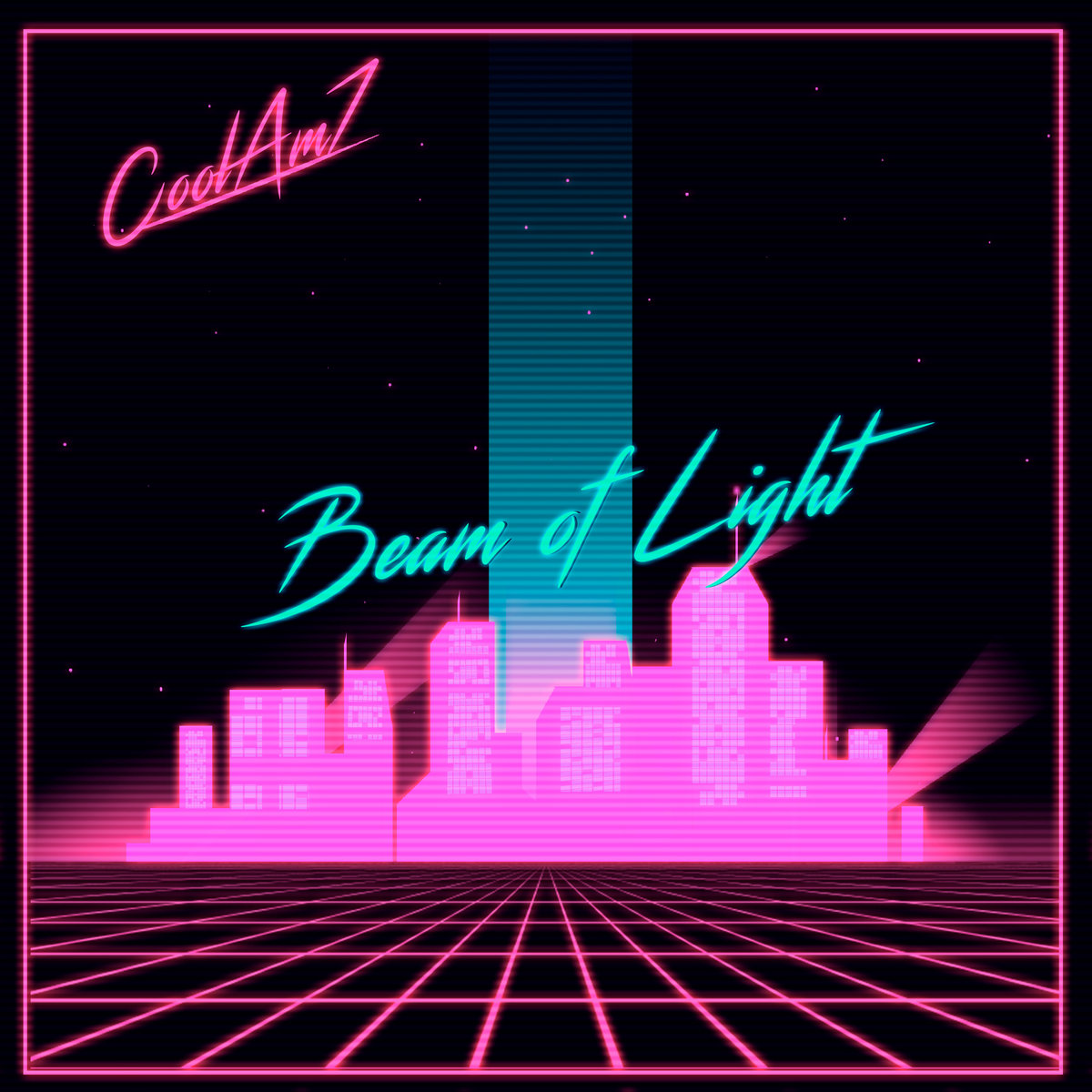 Album cover for "Beam of Light" - EP released in 2019. An EP exploring themes of hope and illumination through bright, uplifting synthwave. Includes both vocal and instrumental versions, plus a special VRC6 bonus track.